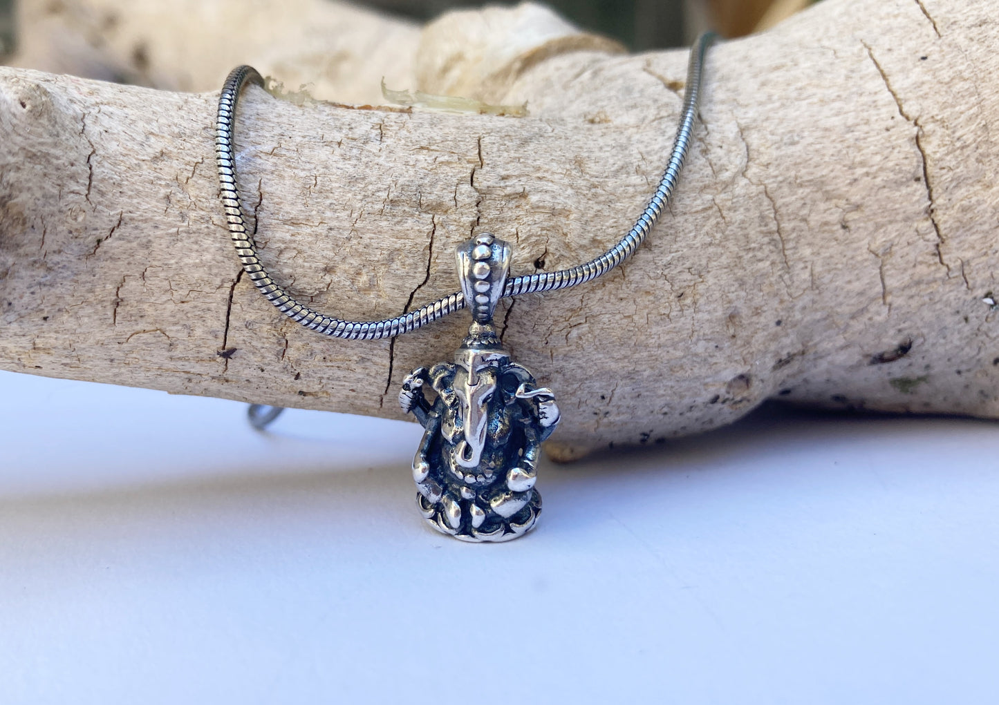 Sterling Zilveren Heren Ketting met Ganesha Hanger