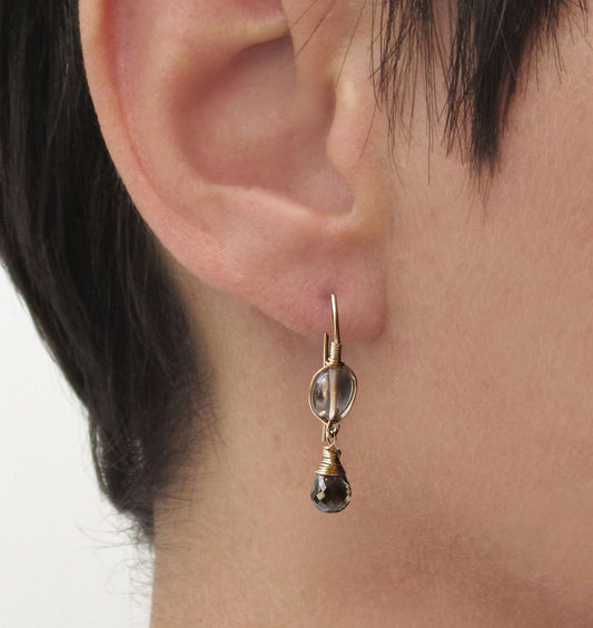 14k goldfilled oorbellen rookkwarts model