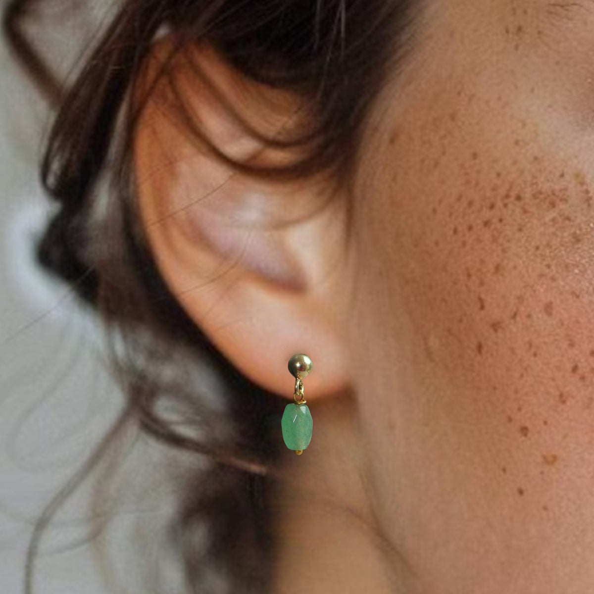 Aventurijn oorbellen met 14k goldfilled oorknopjes