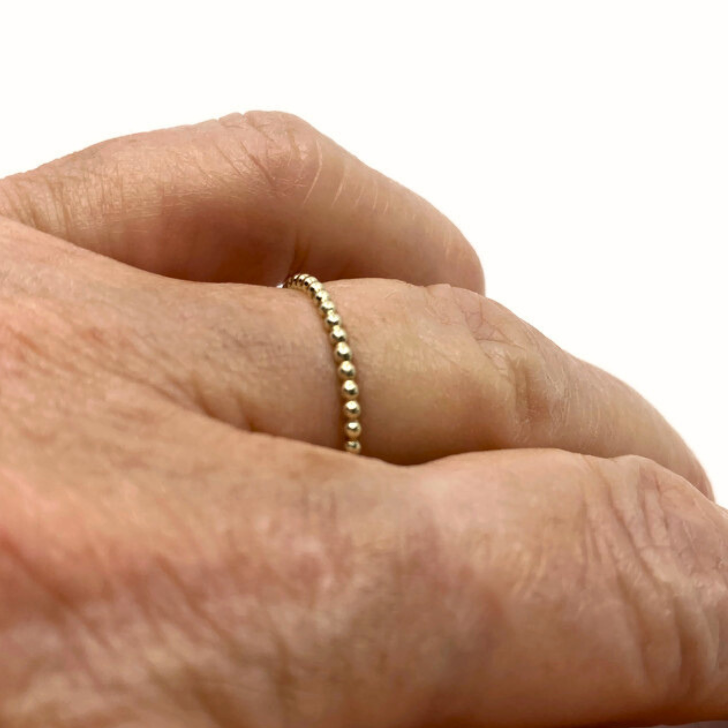 14k Gouden pareldraad stapelring