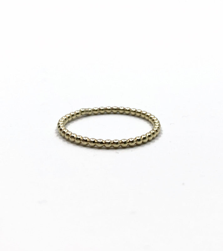 14k Gold Pearl Wire Stacking Ring