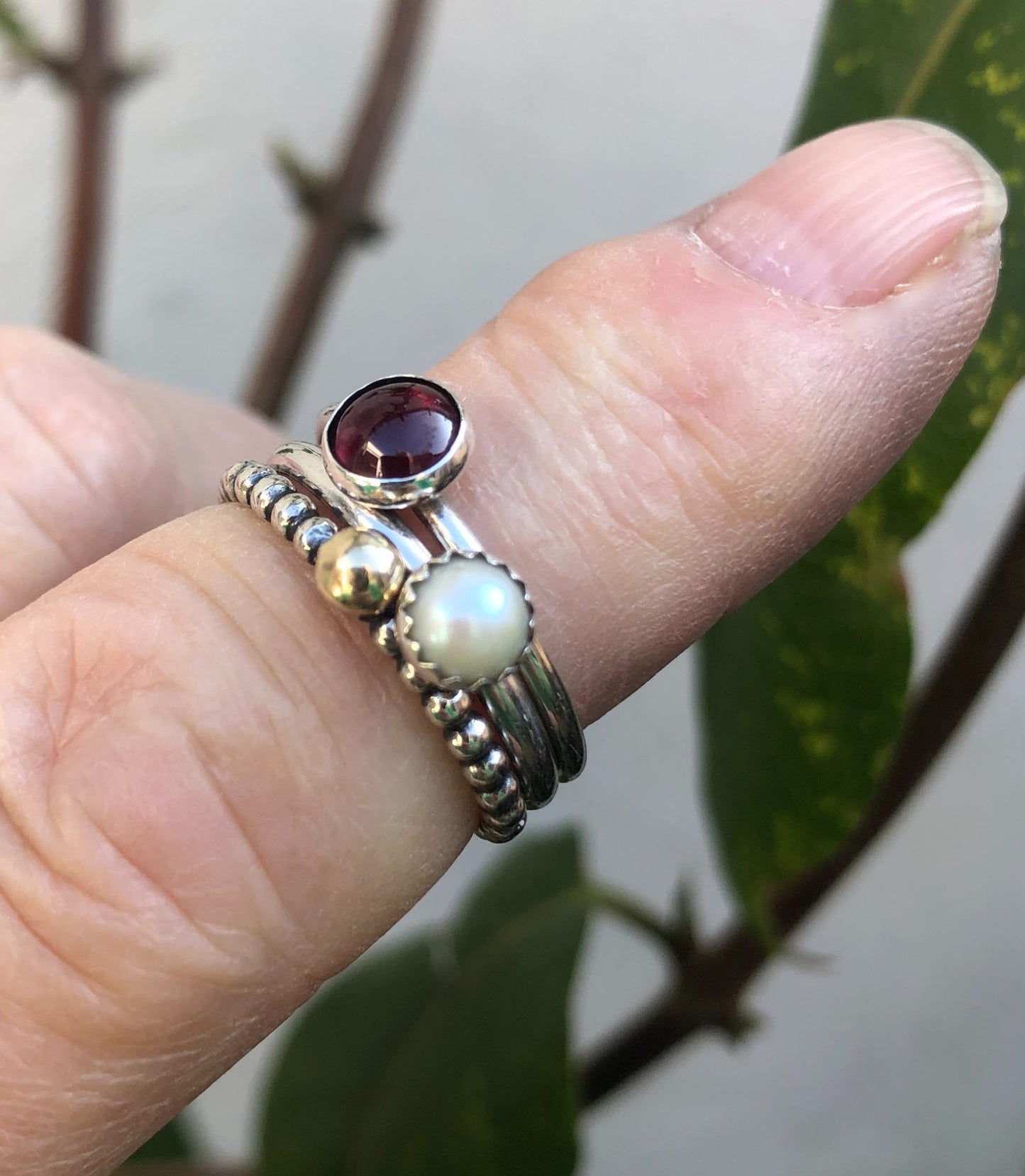 Stapelring in goud en zilver