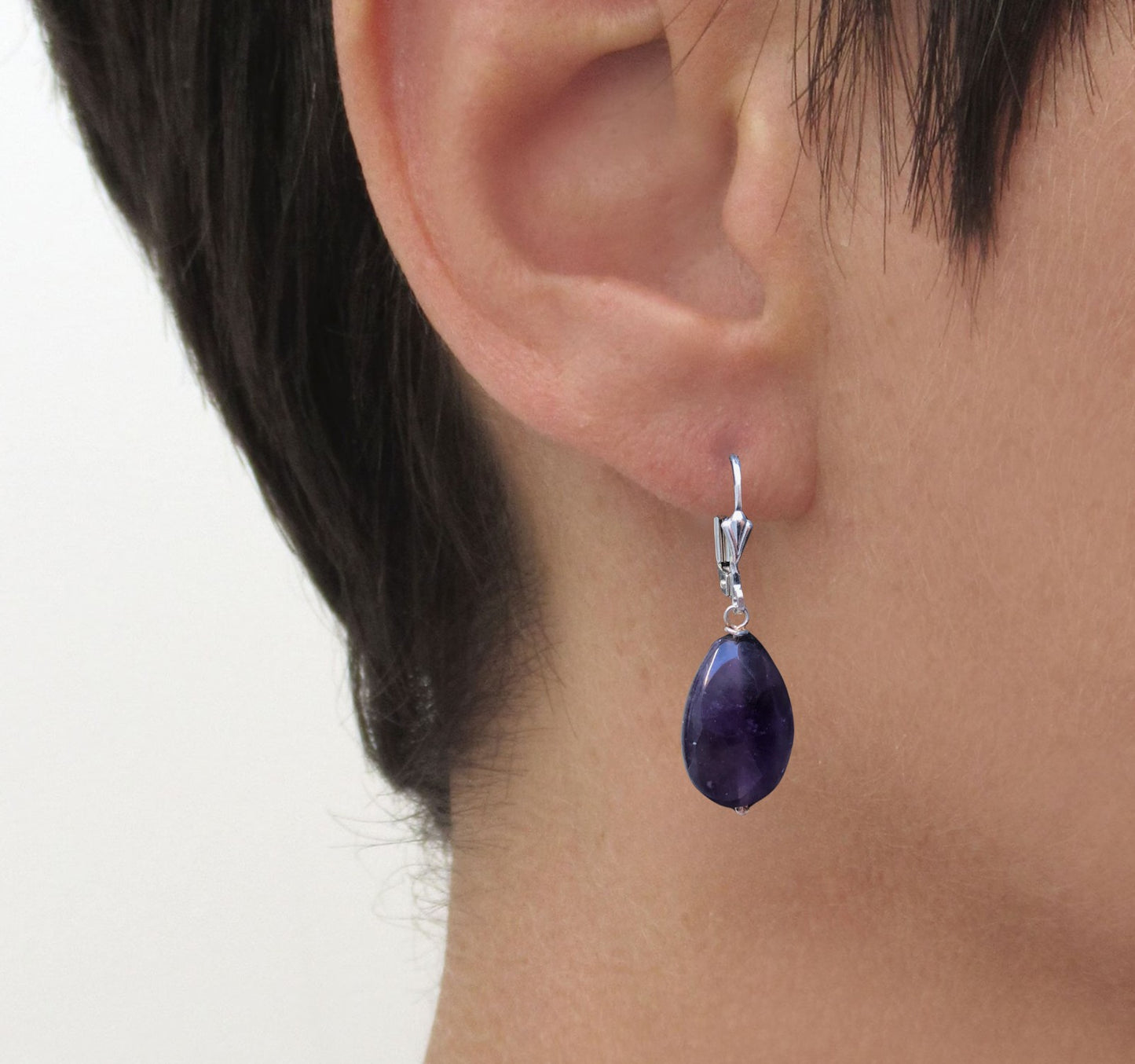 Delicate Purple Amethyst Earrings with Faceted Drops