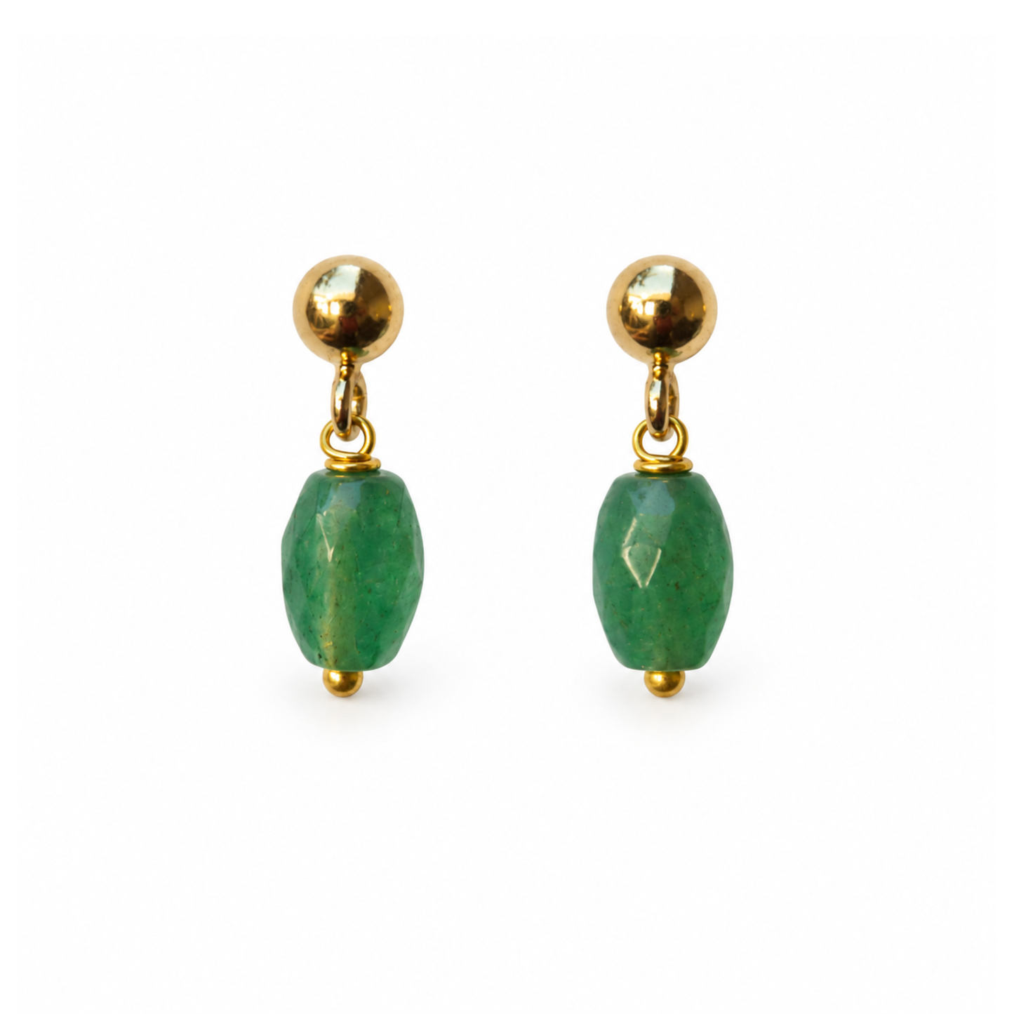 Aventurijn oorbellen met 14k goldfilled oorknopjes