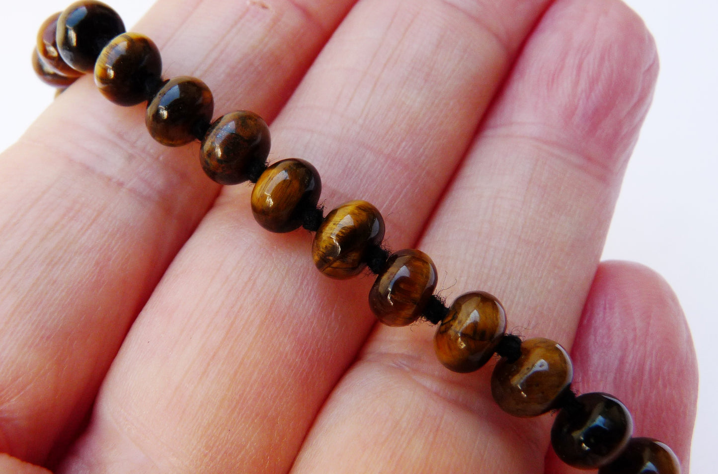 Men's Necklace with Tiger Eye - Beaded Necklace for Men