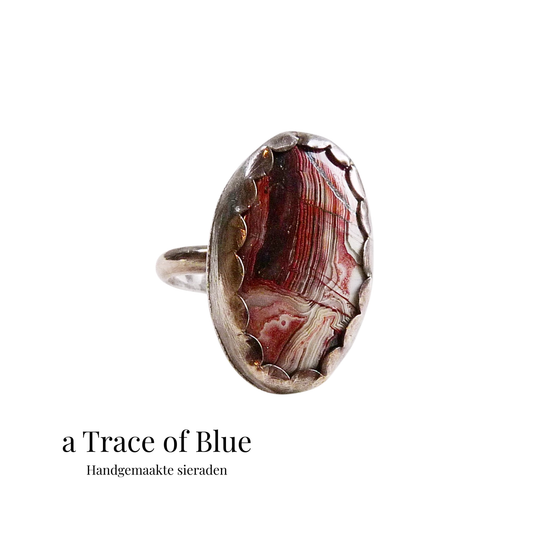 Handgemaakte zilveren ring met Jaspis edelsteen