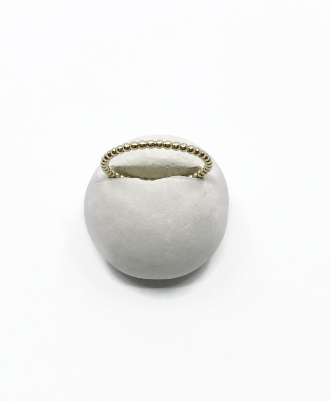 14k Gold Pearl Wire Stacking Ring