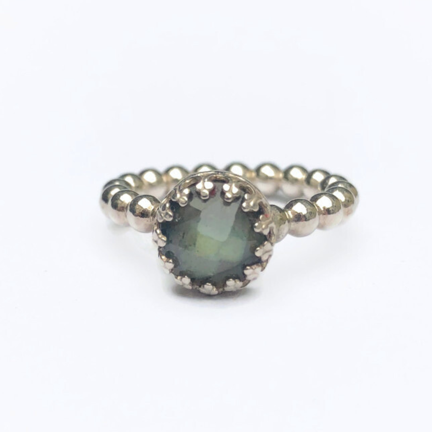 Silver Labradorite sliding ring 