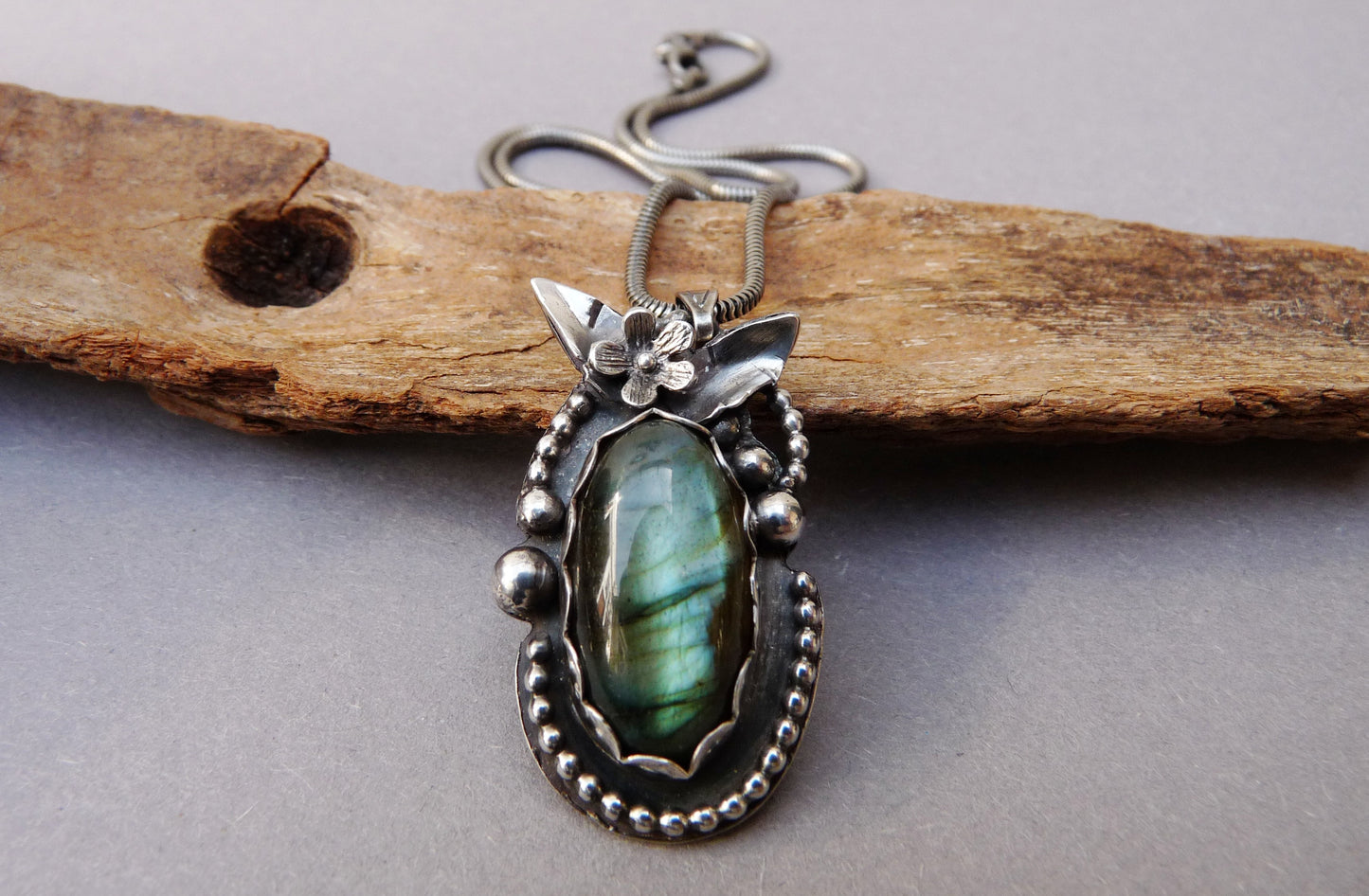 Labradorite necklace with real gemstone