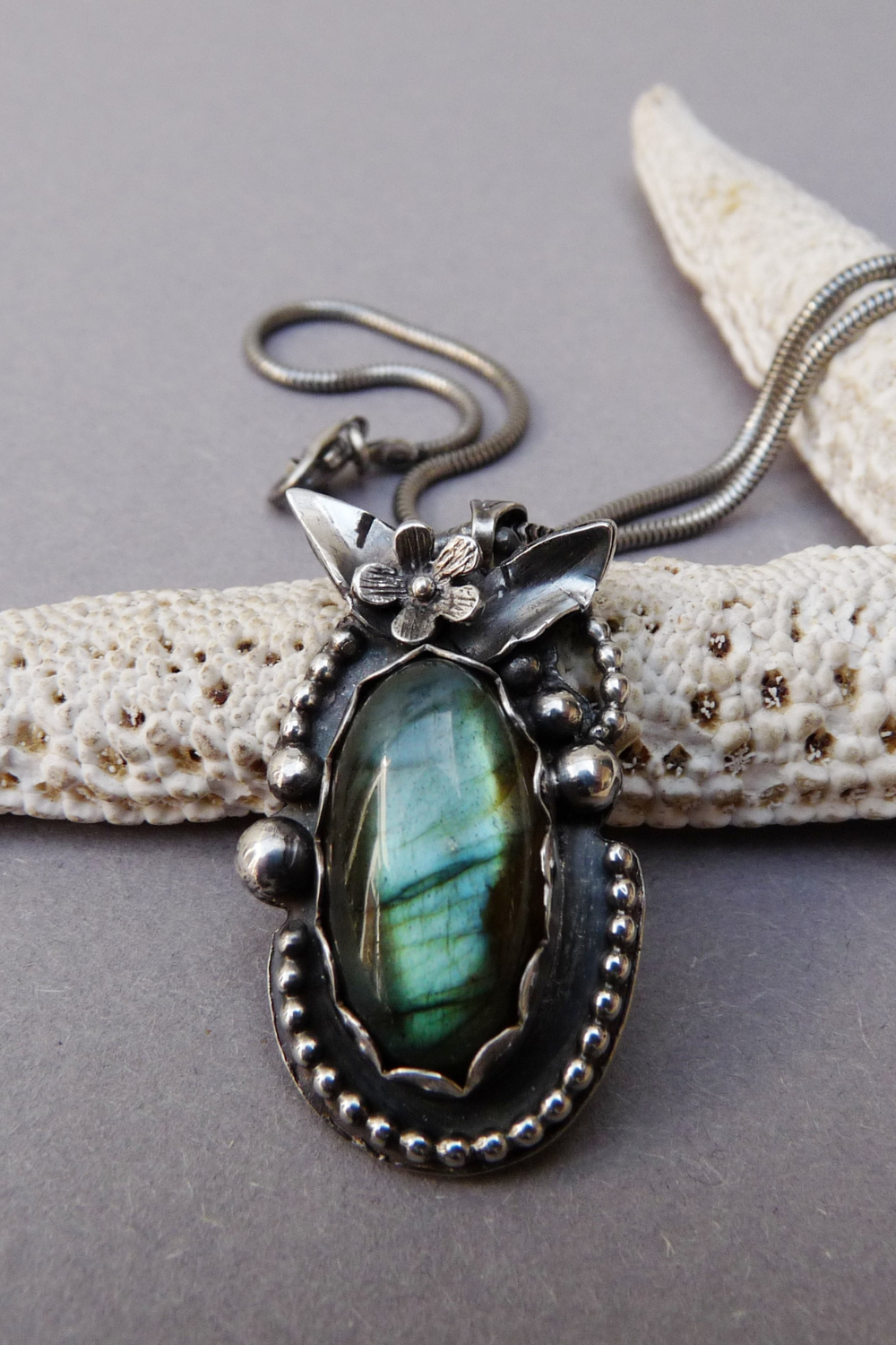 Labradorite necklace with real gemstone