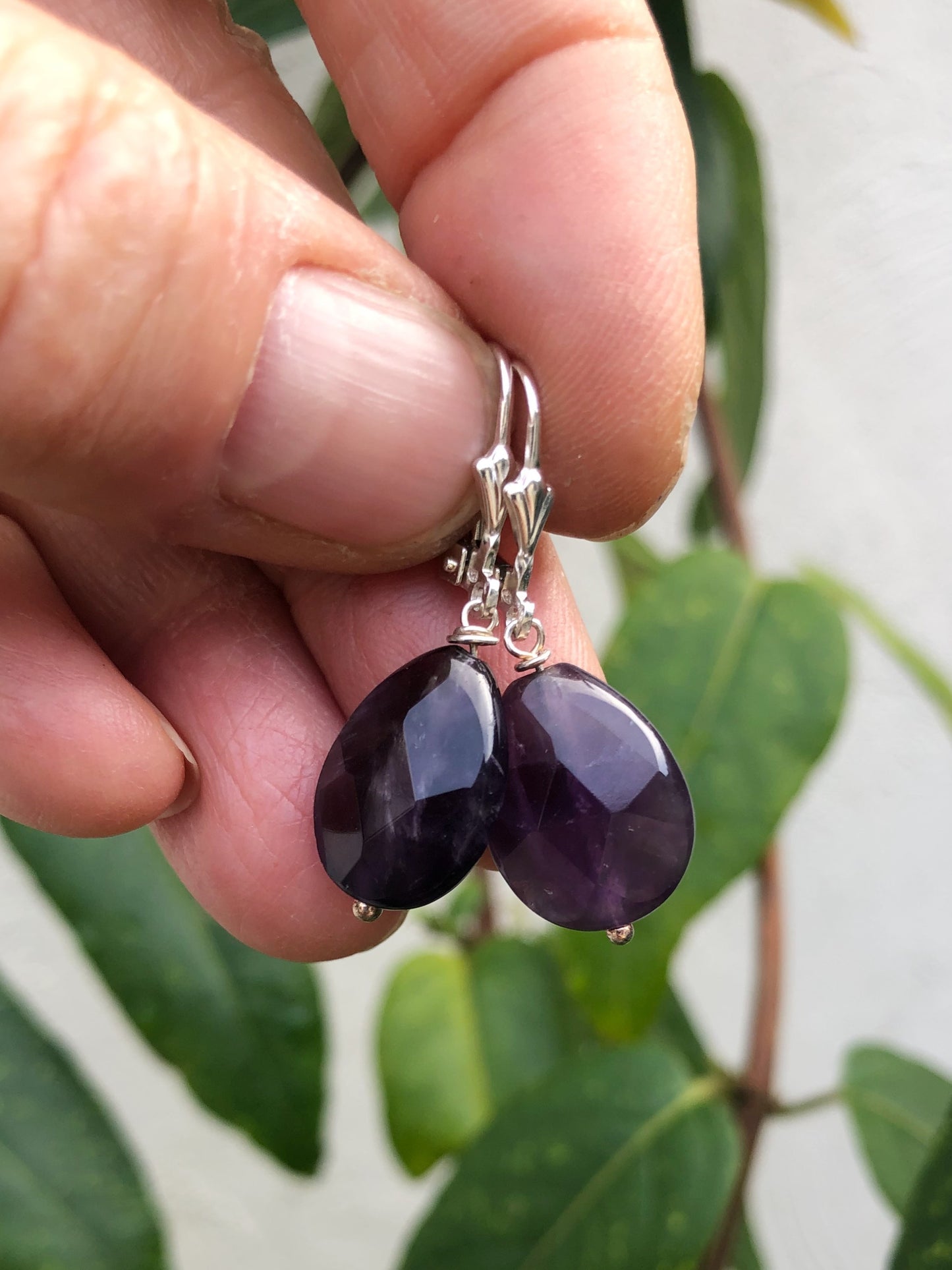 Delicate Purple Amethyst Earrings with Faceted Drops