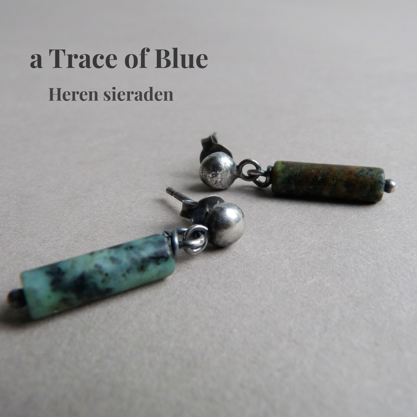 Türkisfarbene Ohrringe für Herren – Silberne Ohrstecker