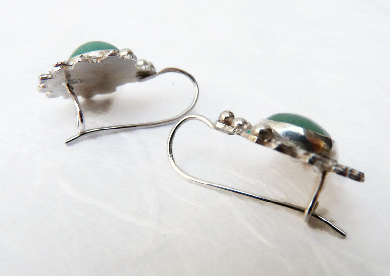 Silver Aventurine earrings, handmade gemstone earrings