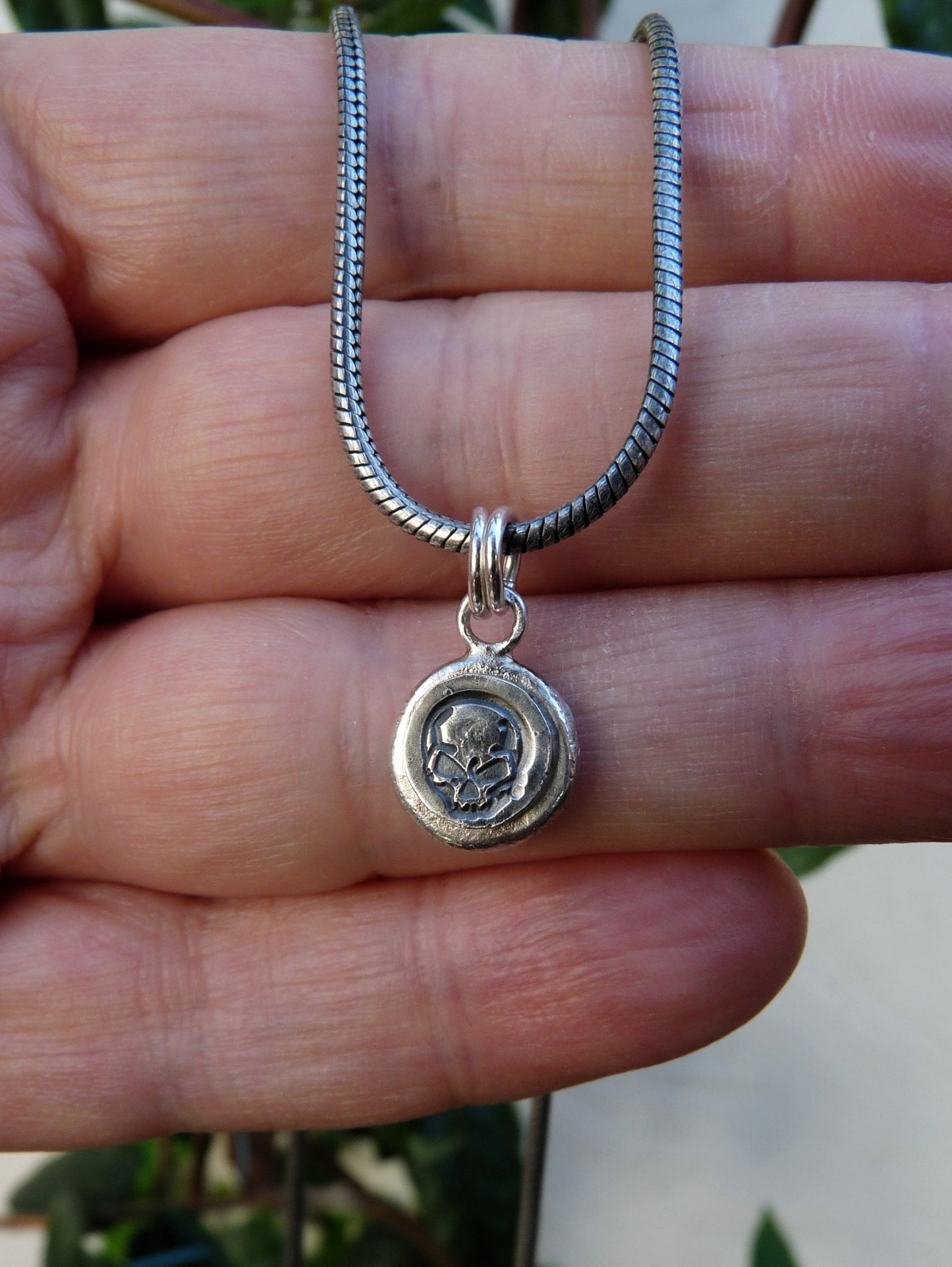 Zilveren heren hanger ketting met skull detail