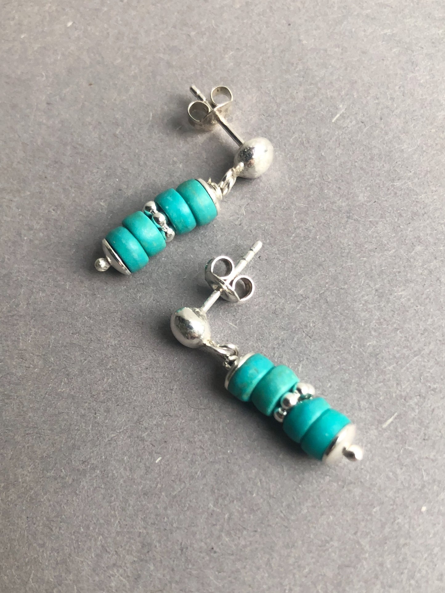 Sterling zilveren heren oorbellen met Turquoise – 4 mm oorknopjes