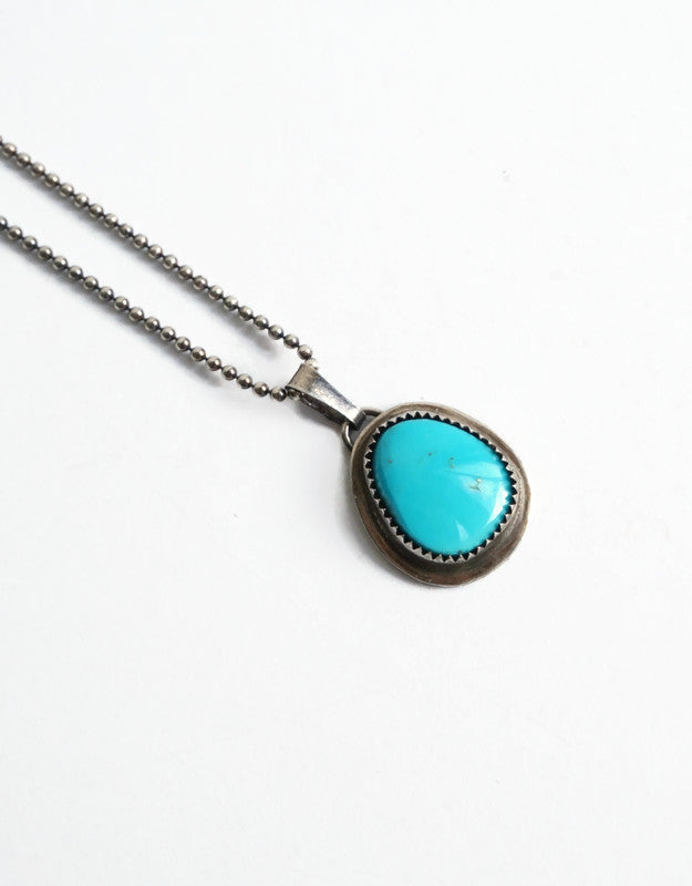 Heren ketting met hanger – Turkoois edelsteen – Handgemaakt in sterling zilver