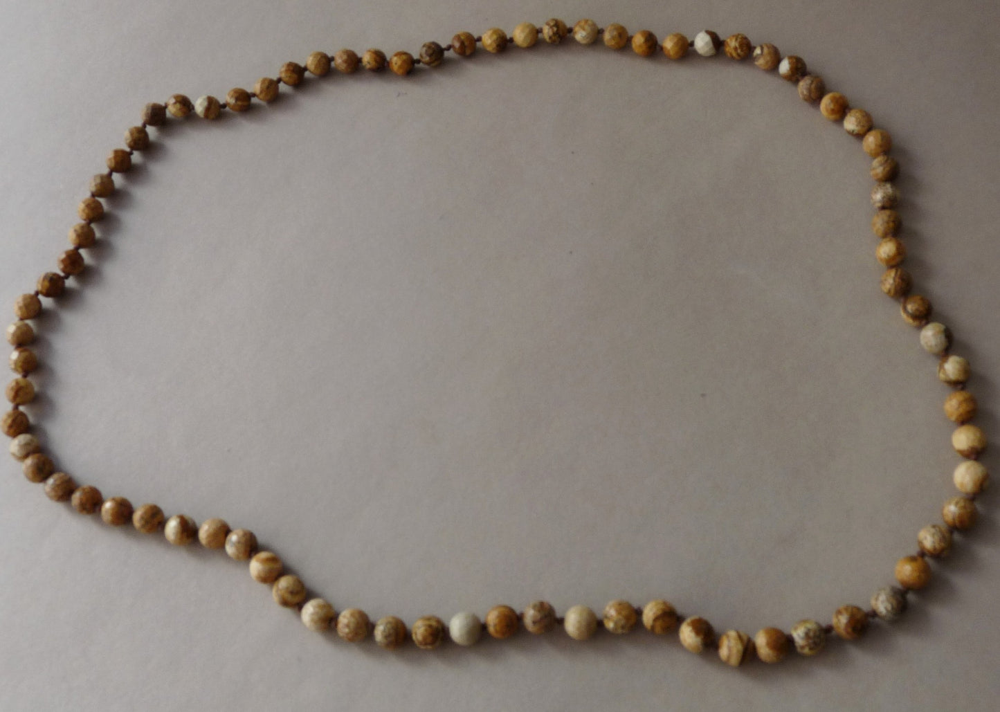 Natural stone necklace for men – spiritual men's necklace made of Landscape Jasper beads