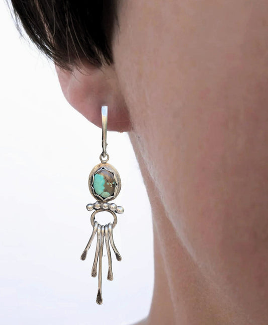 Turquoise Boho Earrings - Modern Statement Earrings