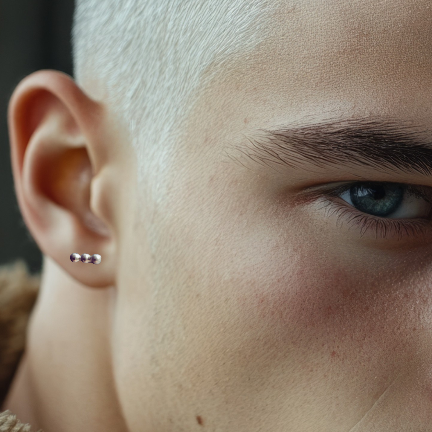 Minimalist Silver Men's Stud Earrings