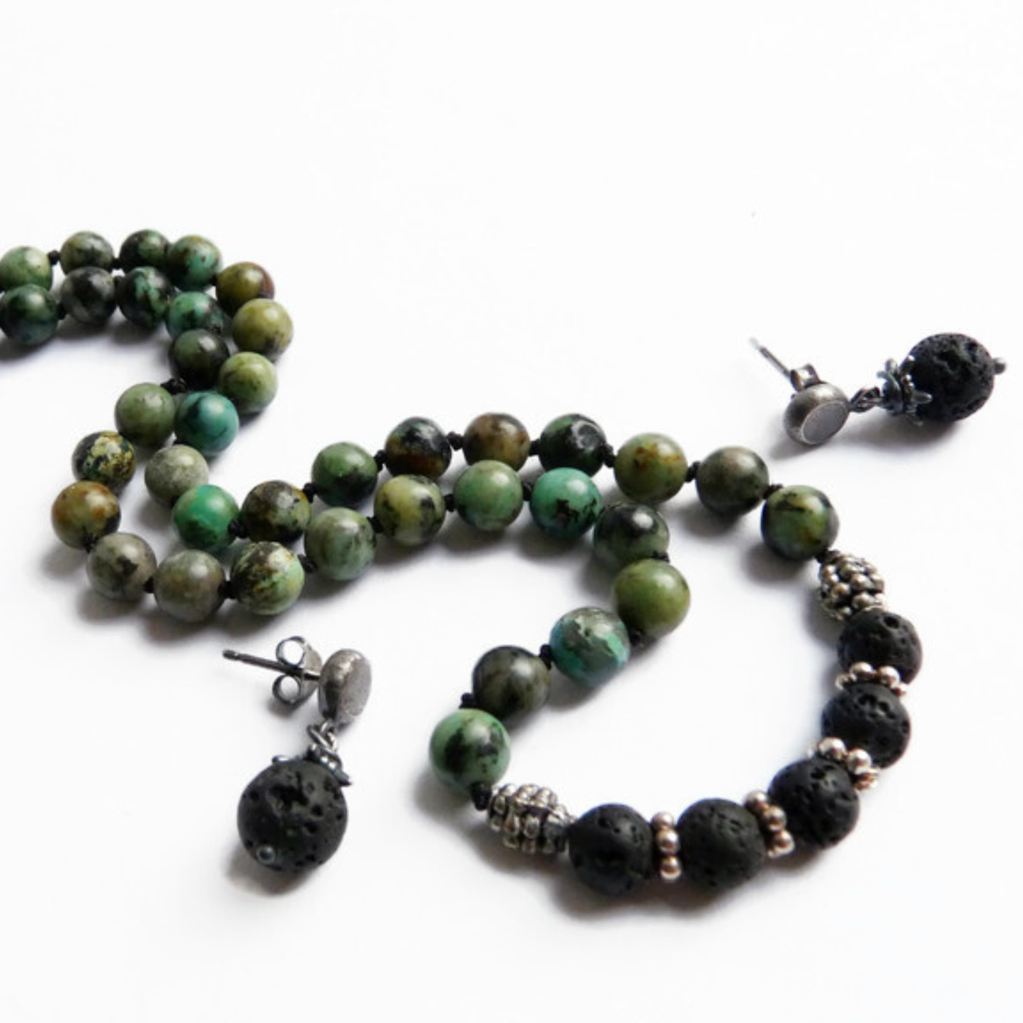 Heren ketting met natuursteen – Heren kralen ketting met Afrikaanse Turquoise