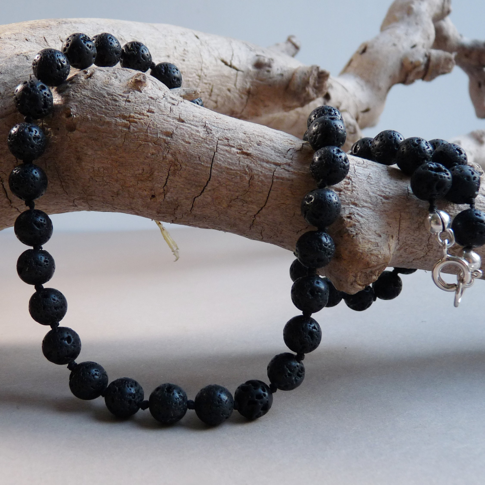 lava steen ketting heren