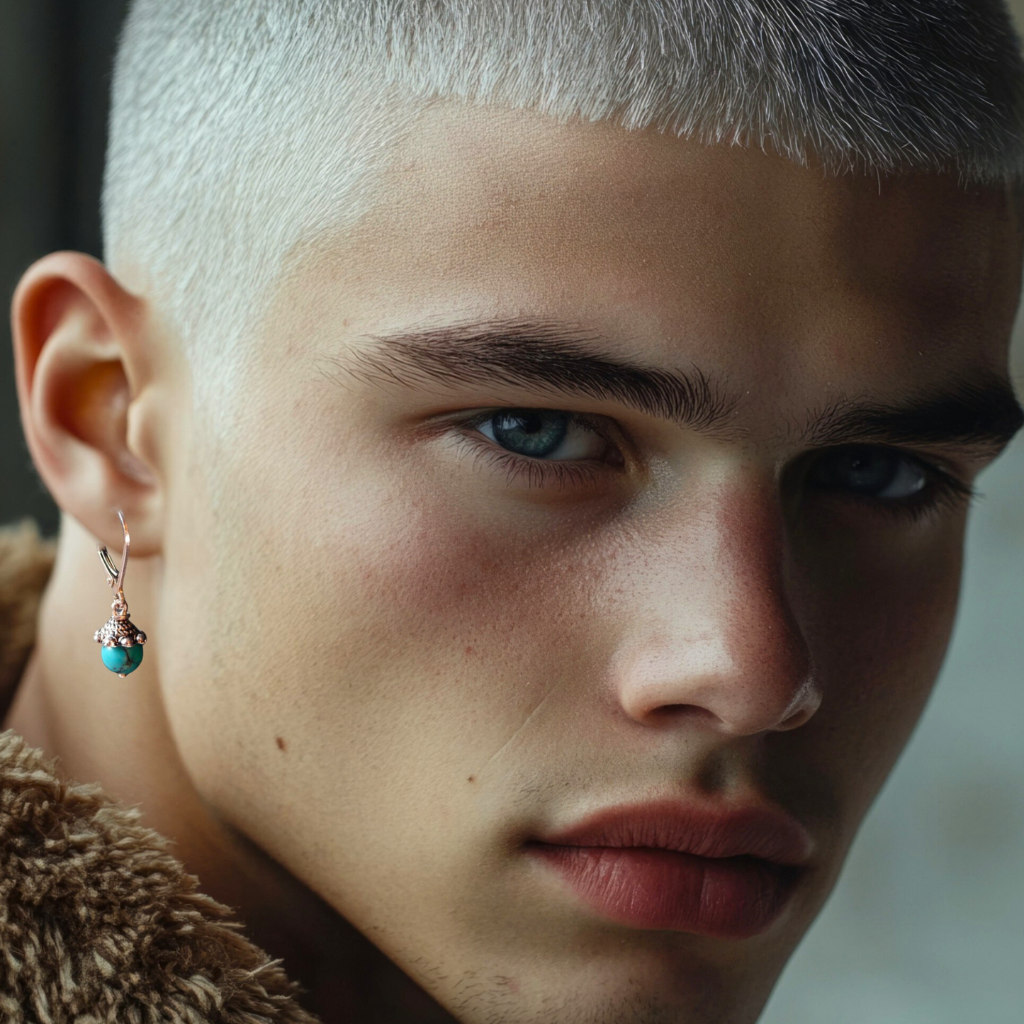 Silver Earrings with Turquoise – Unisex and Cool Design