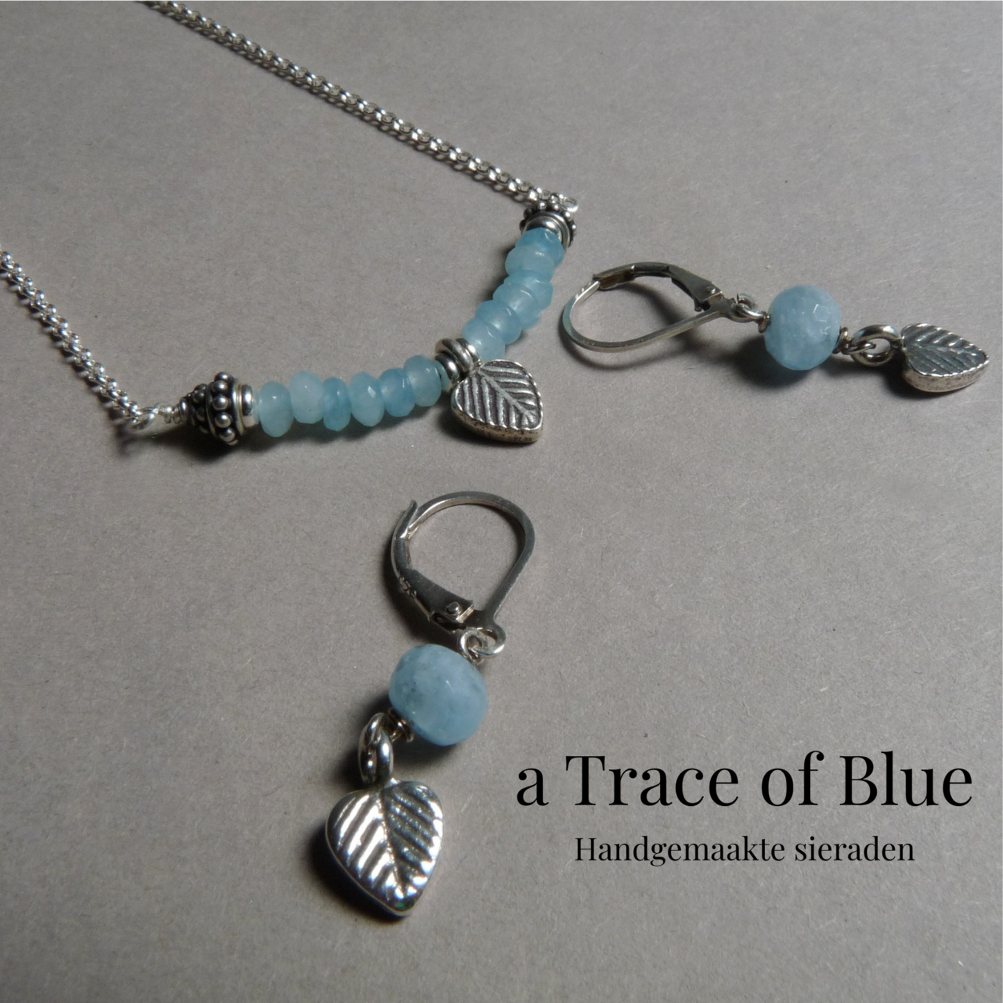Jewelry set with Aquamarine – 'Summer Silence'