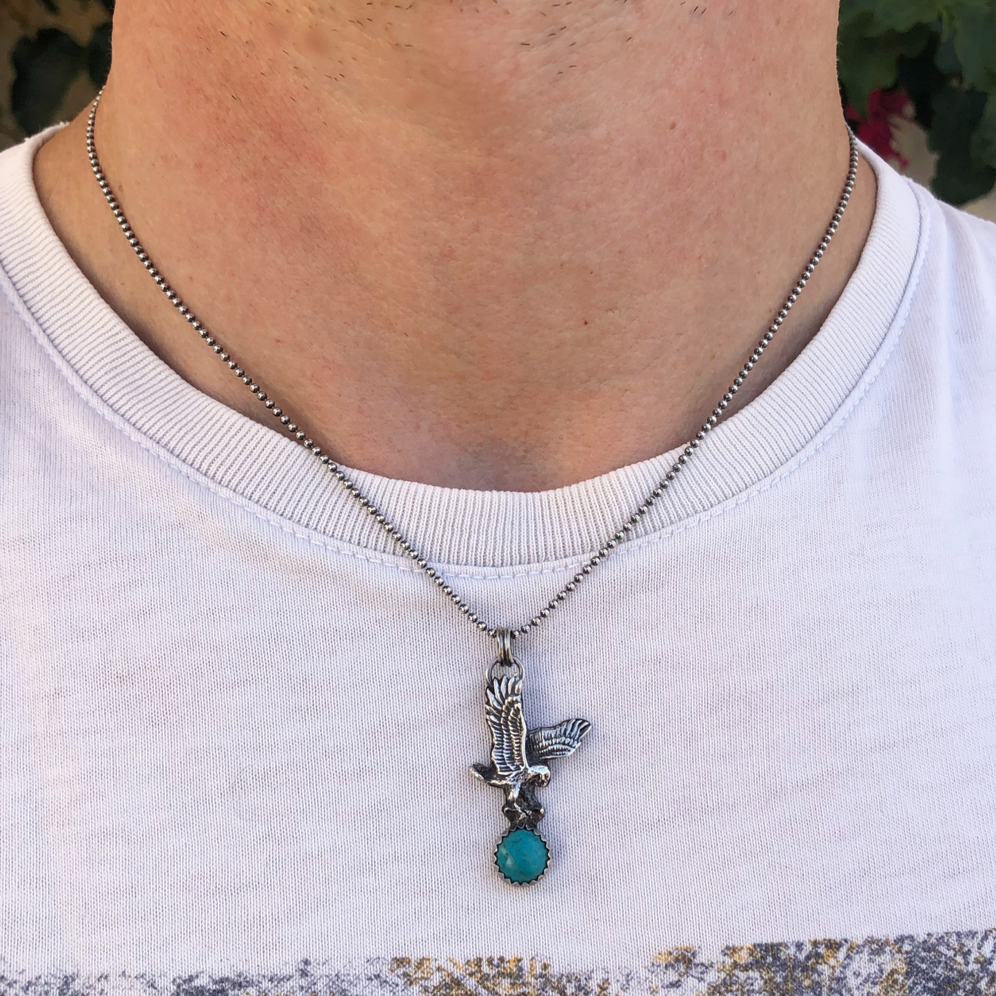 Turquoise heren ketting met hanger