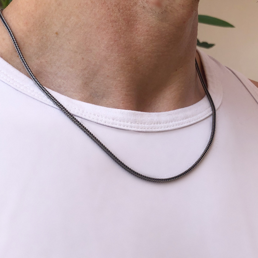 Zilveren schakel ketting voor Mannen – Vossenstaart