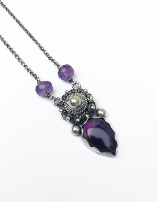 Zeeland-Knoten-Halskette mit Amethyst