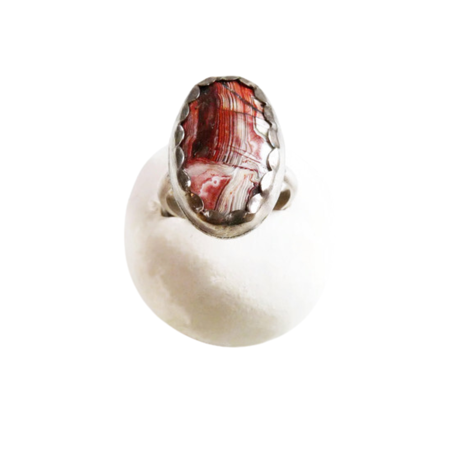 Handgemaakte zilveren ring met Jaspis edelsteen