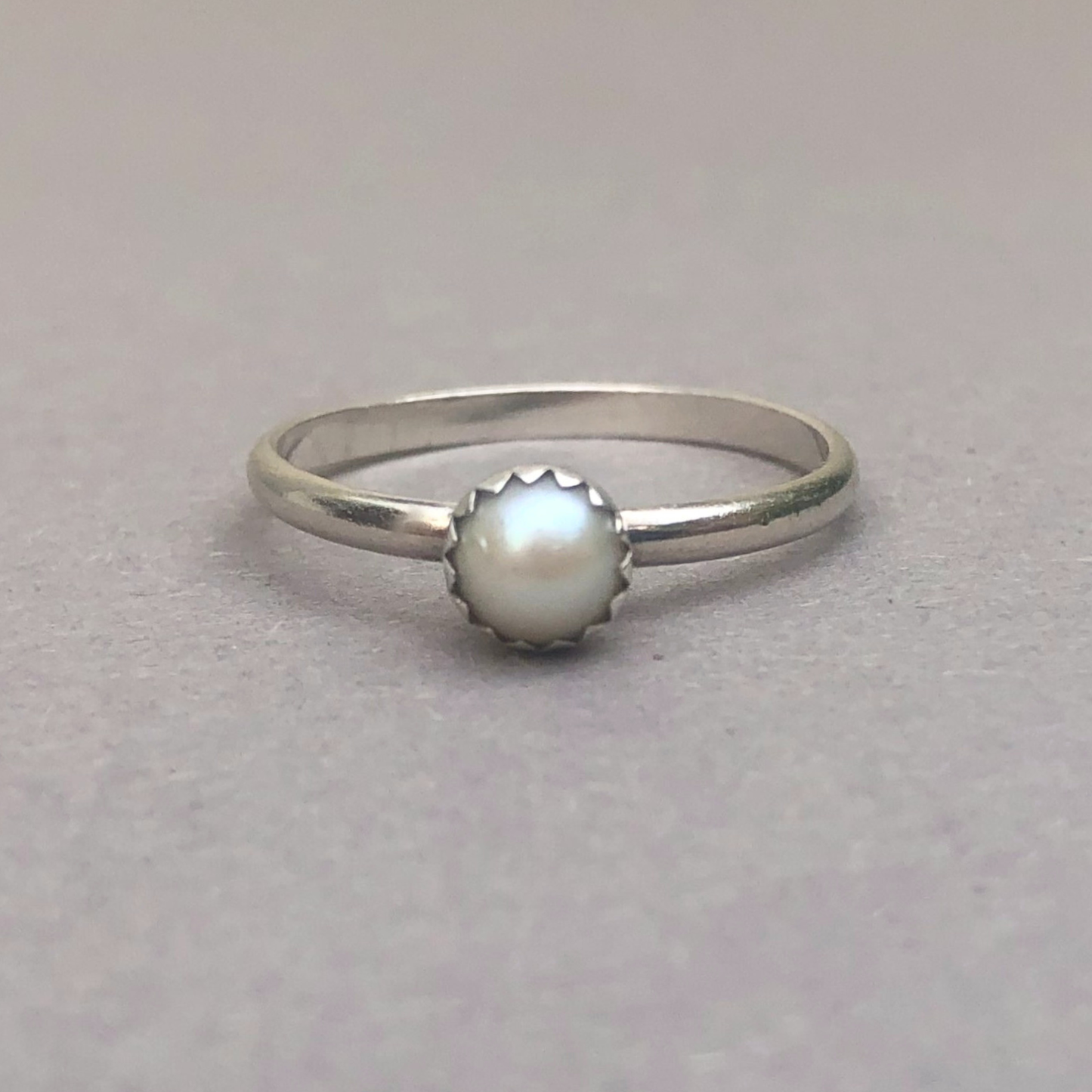 Sterling Zilveren aanschuifring met Zoetwater Parel