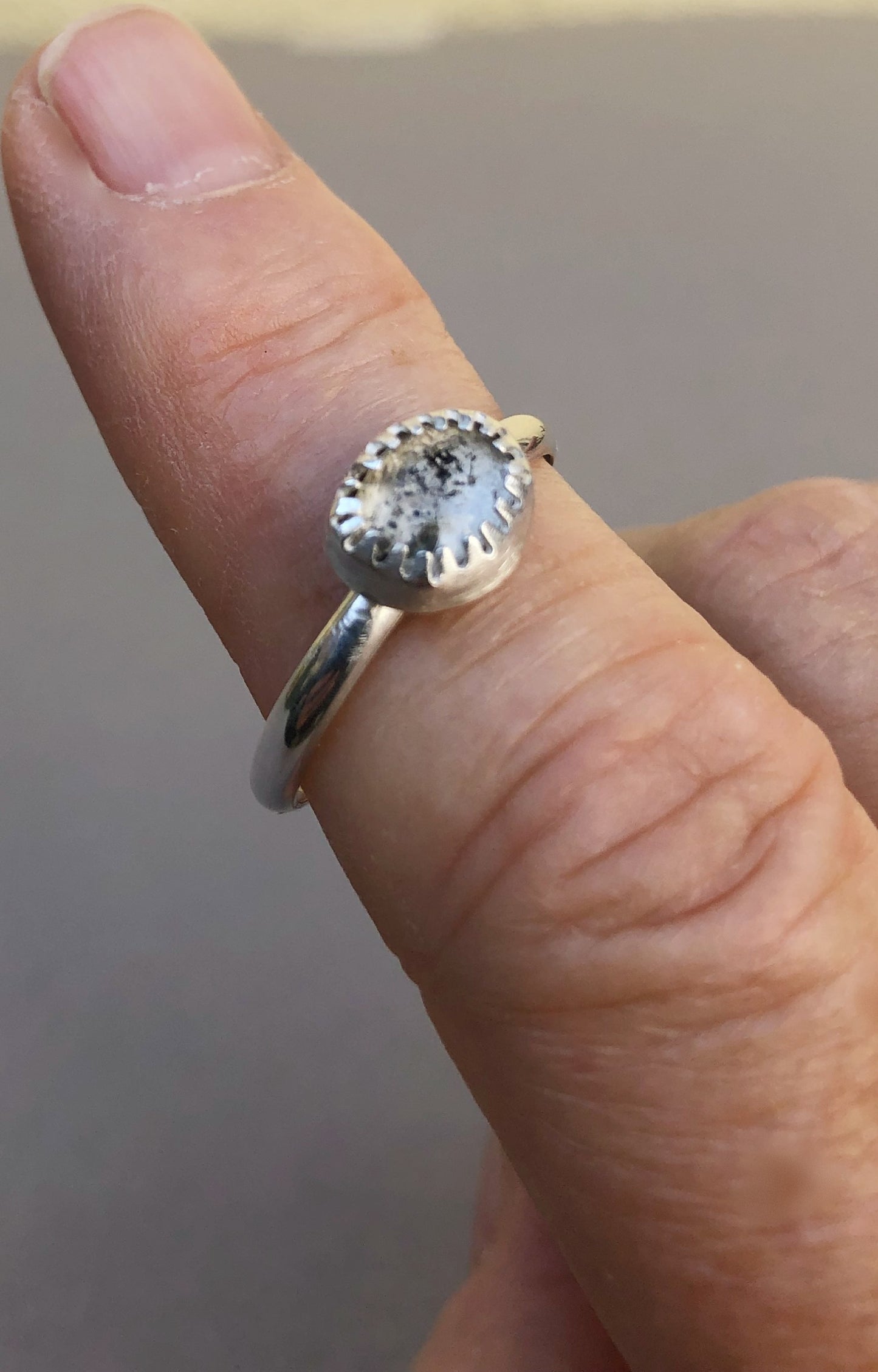 Zilveren Aanschuifring met Herkimer Diamant