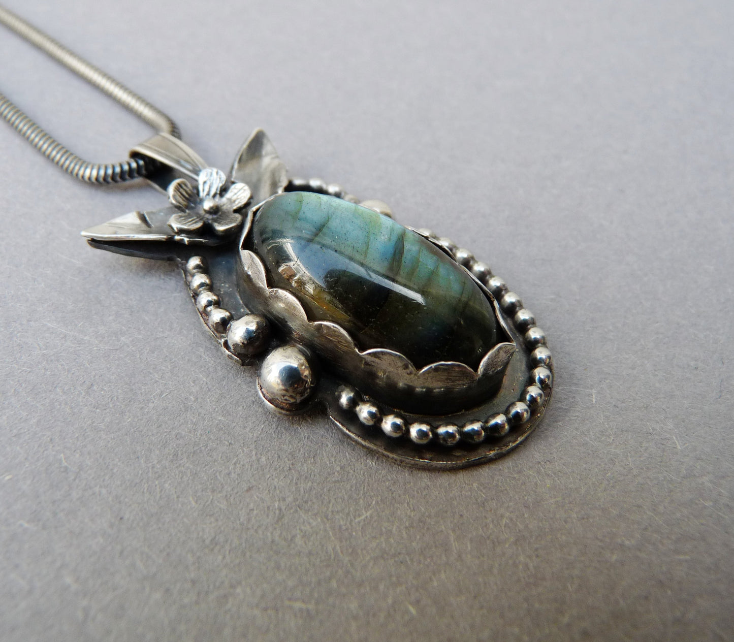 Labradorite necklace with real gemstone