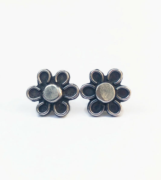 Handmade Silver Flower Stud Earrings