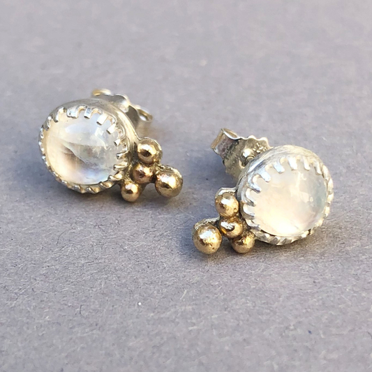 14k gold bridal earrings with moonstone – Handmade &amp; timeless