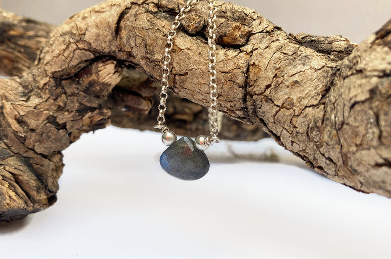 Labradorite Pendant Necklace for Women in Sterling Silver