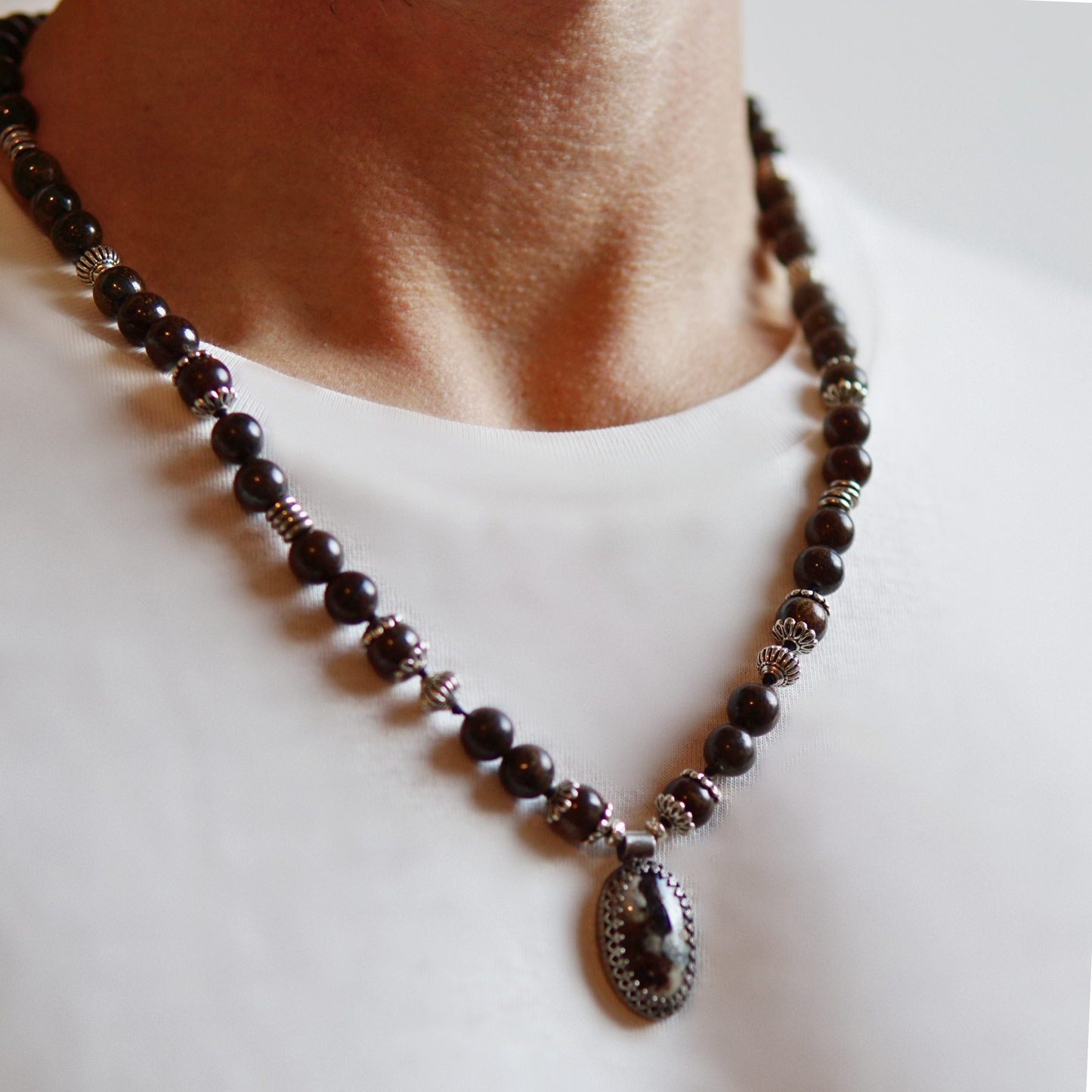 Necklace for men – men's necklace with natural stone