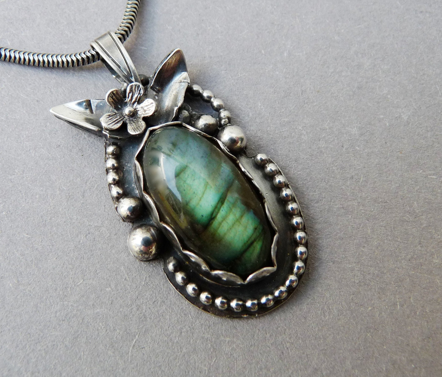 Labradorite necklace with real gemstone