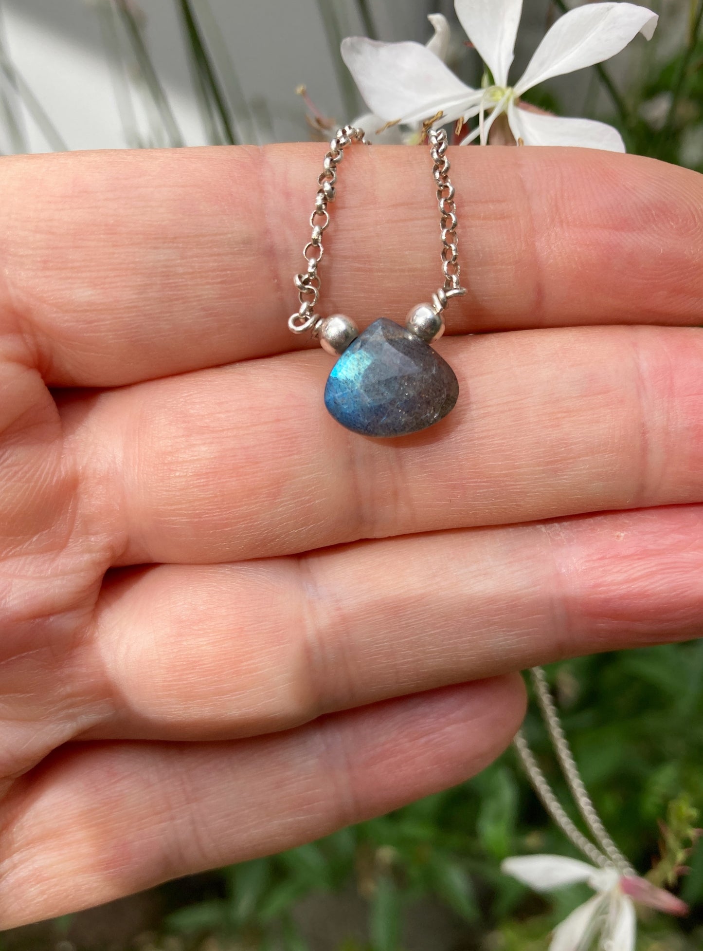 Labradorite Pendant Necklace for Women in Sterling Silver