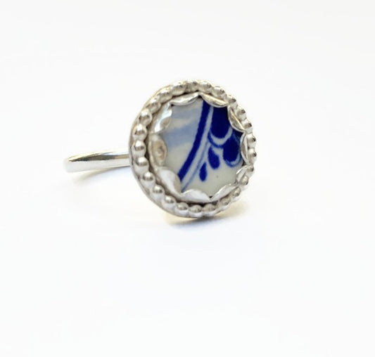 Jewelry from Enkhuizen - handmade Delft Blue ring 