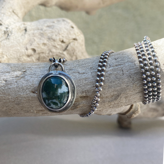 Zilveren Herenketting met Boom Agaat Hanger