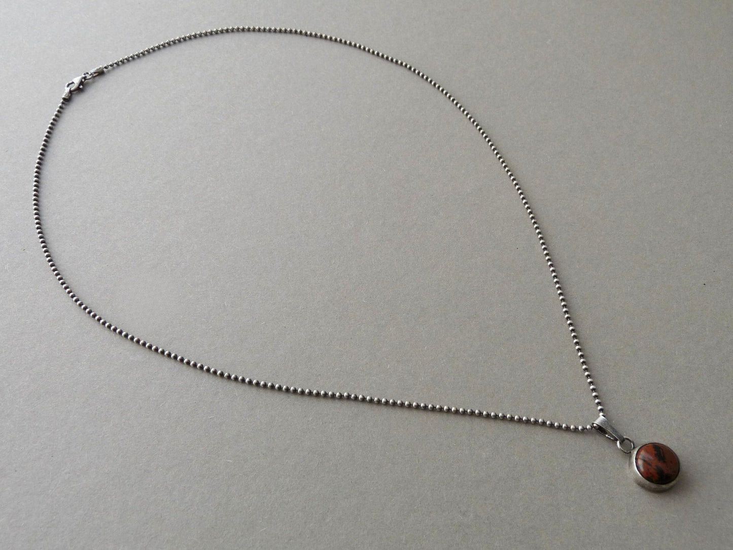 Men's Necklace with Natural Stone – Mahogany Obsidian | Silver Men's Gemstone Necklace