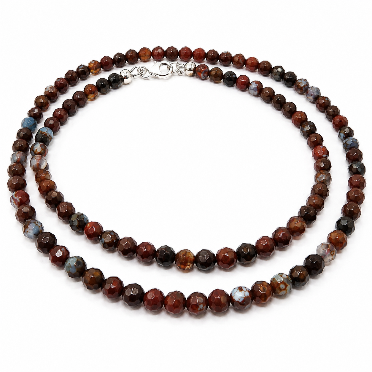 Heren ketting met edelsteen van bruine Agaat