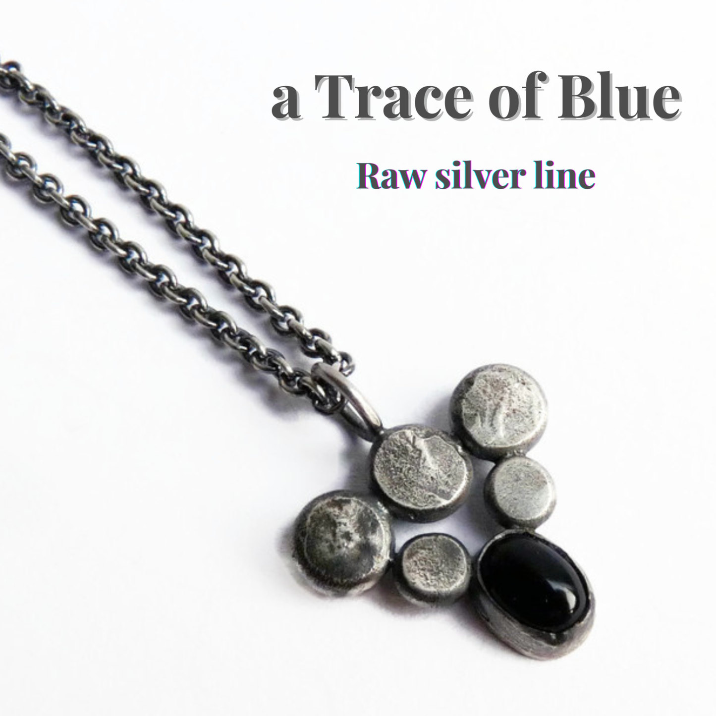 Handgemaakte zilveren heren ketting met Onyx hanger – Raw Silver Line