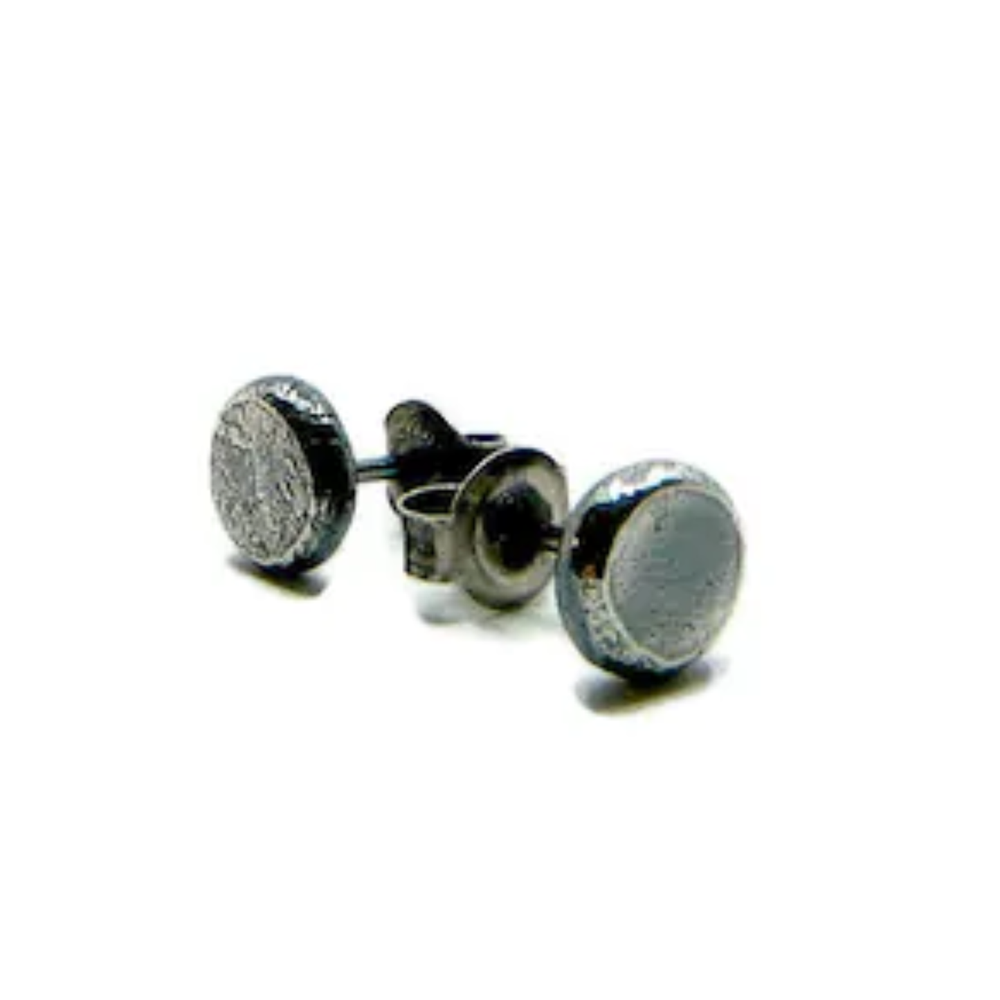 Ohrstecker aus rohem Silber für Herren (einzeln)