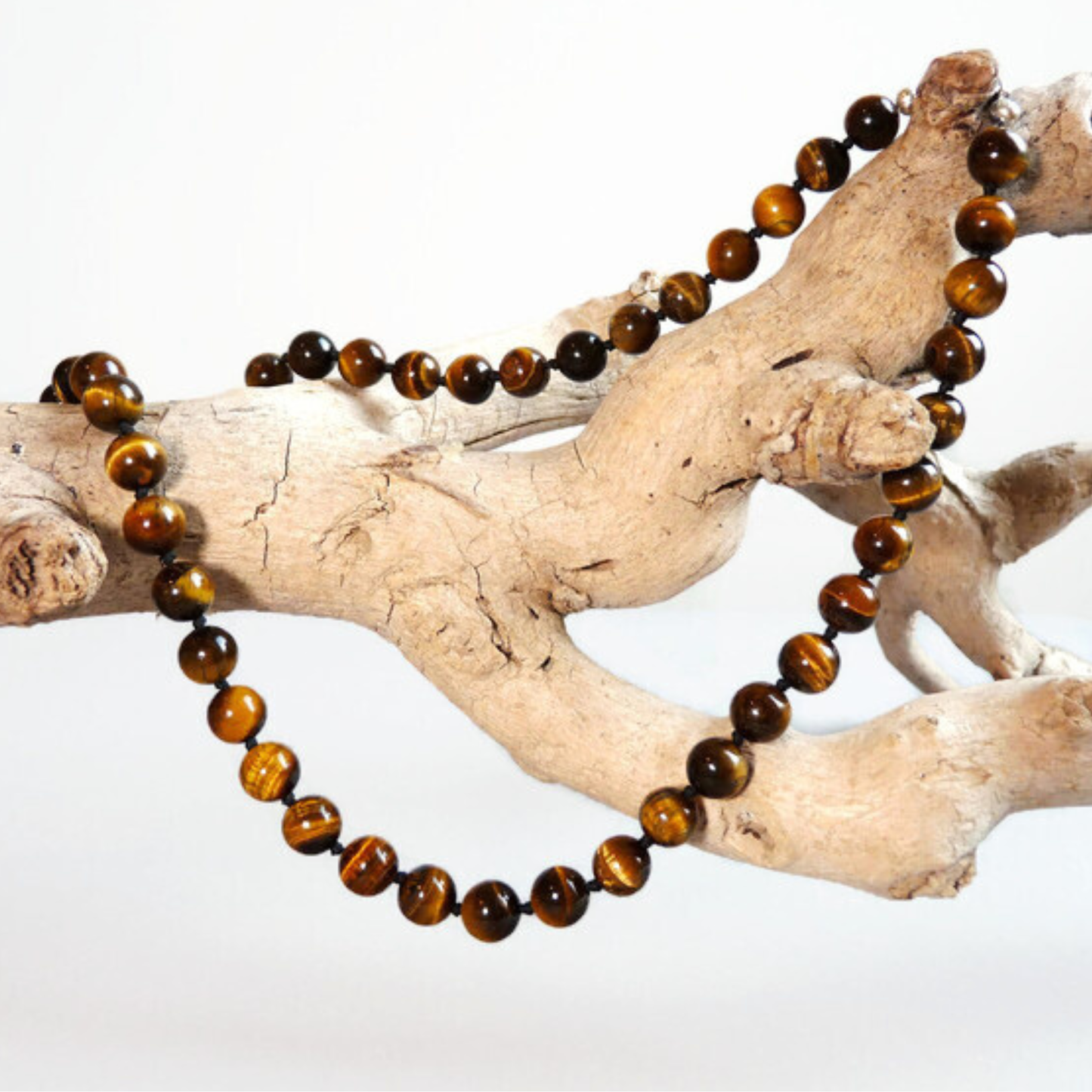 Tijgeroog heren ketting – warme basis kralenketting voor dagelijks dragen