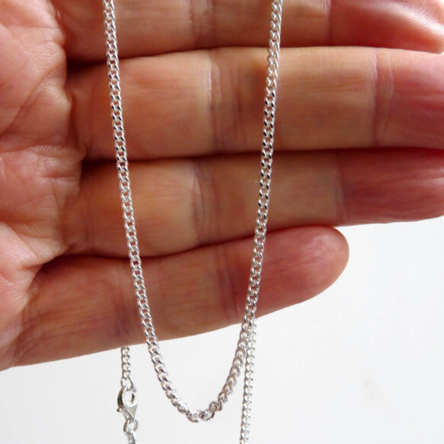 Gourmet link chain, silver men's necklace in 45 / 50 / 60 cm length