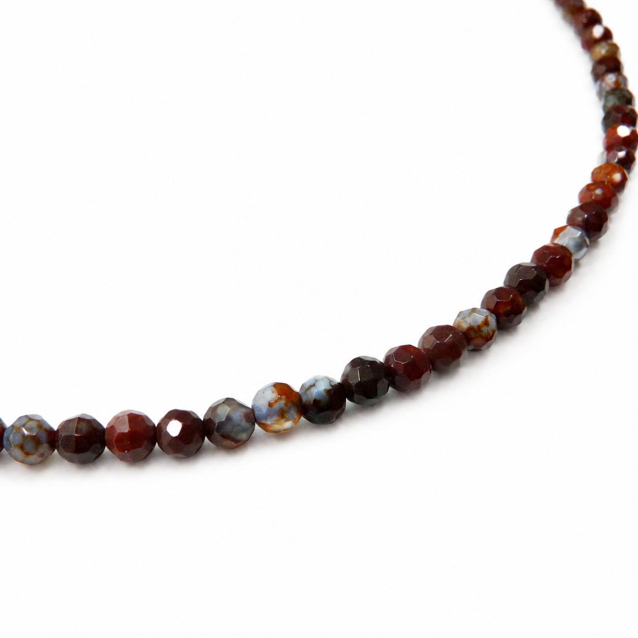 Heren ketting met edelsteen van bruine Agaat
