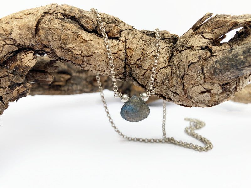 Labradorite Pendant Necklace for Women in Sterling Silver